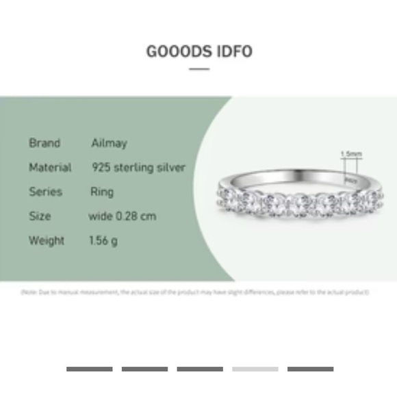 Ailmay Fine Jewelry Stirling Silver and Dazzling Zircon Ring Size 7 - Picture 3 of 13